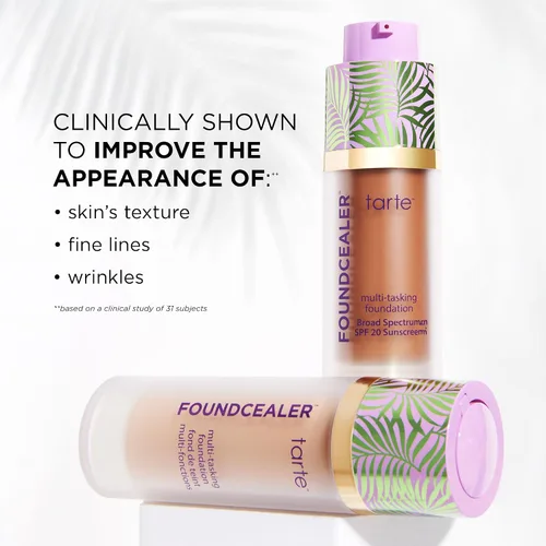 Vista 6 de tarte Babassu Foundcealer Base Dewy - Protector solar SPF 20 de amplio espectro, base y corrector en 1 con SPF, maquillaje vegano para el cuidado