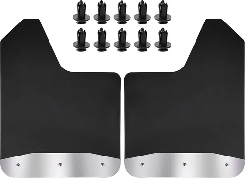 Vista 16 de XUKEY 2 piezas de protectores de salpicaduras universales negros para coche, SUV, furgoneta, hatchback, UTV, ATV, delanteros y traseros, con 2