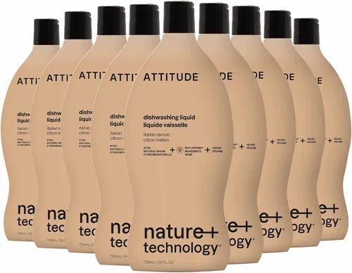 Vista 9 de ATTITUDE Jabón para platos, verificado por EWG, líquido para lavar platos a base de plantas y vegano, derivado de forma natural, ralladura