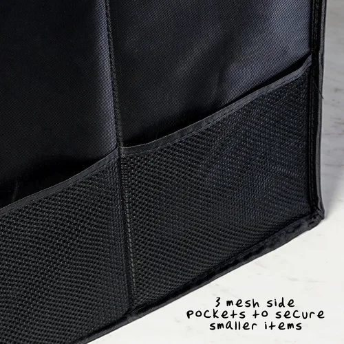 Vista 5 de Honey-Can-Do SFT-01166 Cofre de almacenamiento suave, Organizador de maletero de auto plegable negro