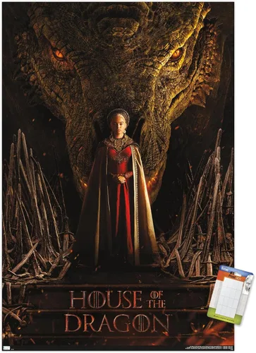Vista 12 de Trends International House of the Dragon - Póster de pared de una hoja de cabeza de dragón de Rhaenyra, 14.725 x 22.375 pulgadas, versión enmarcada