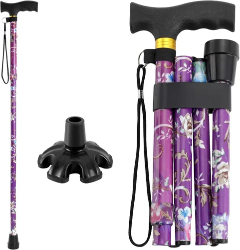 Vista 11 de Walking Cane PANZHENG Cane for Man/Woman Mobility & Daily Living Aids 5-Level Height Adjustable Walking Stick Comfortable Plastic T-Handle