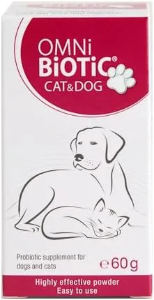 Vista 2 de Probióticos Omni-Biotic para gatos y perros, polvo probiótico para la salud intestinal de gatos y perros y equilibrio de microbiomas