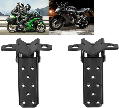 Vista 5 de Universal Retro Motocicleta Plegable Piernas, Pasajero de Acero Reposapiés para Motocicleta ATV Scooter