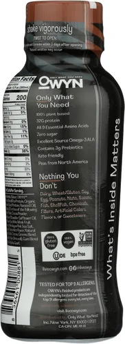 Vista 2 de Owyn Chocolate Pro Elite Batido de proteínas vegetales, paquete de 12