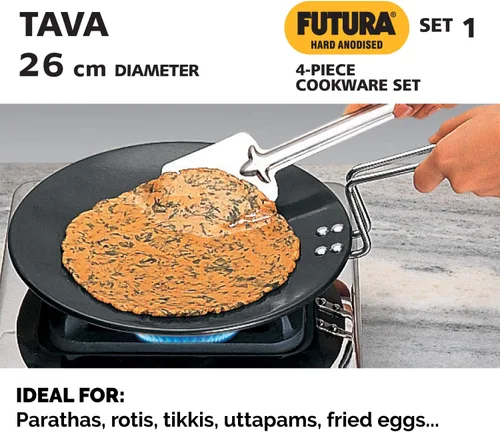 Vista 6 de Futura - Juego de utensilios de cocina anodizados duros, 4 piezas (LS1)