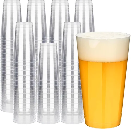 Vista 17 de RACETOP Vasos de plástico desechables transparentes de 9 onzas, paquete de 50 vasos de plástico transparente, vasos de fiesta resistentes, vasos