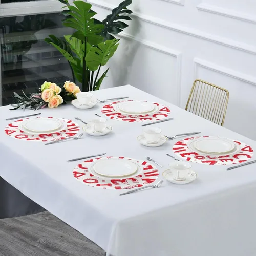 Vista 7 de Red Alphabet Numbers placemats Round Reusable placemat for Baby 15x15 in manteles redondos para mesa