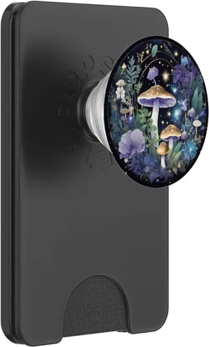 Vista 7 de PopSockets PopGrip estándar con cristales mágicos de bruja, estilo bohemio, color morado