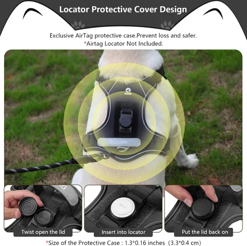 Vista 3 de Arnés sin tirones para perro extragrande, ajustable a prueba de escape, sin estrangulamiento y chaleco reflectante con asa para un fácil control