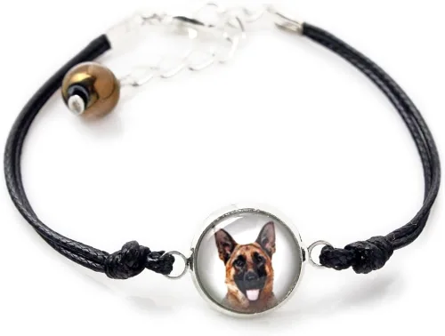 Vista 2 de Pastor alemán, pulsera para las personas que amor Perros, Photo joyas, hecho a mano