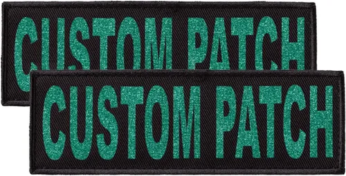 Vista 13 de Dogline Parche personalizado con letras con brillantina para perro, chaleco, arnés o collar, parches personalizables con texto brillante Azul