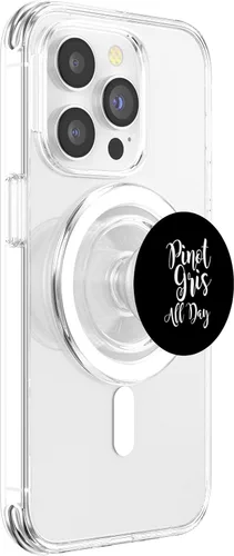 Vista 3 de Pinot Gris - Regalo para amantes del vino blanco - Pinot Gris All Day PopSockets MagSafe PopGrip para iPhone