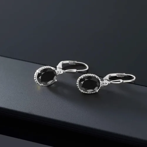 Vista 166 de Gem Stone King Aretes colgantes de gota para mujer, plata de ley 925, piedra natal ovalada de 0.354 x 0.276 in, joyería fina, regalos para ella