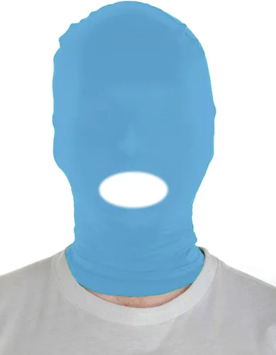 Vista 19 de Sheface Máscara con capucha de boca abierta de elastano para hombre y mujer, disfraz de cosplay de Halloween Negro