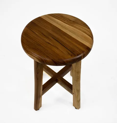 Vista 3 de EcoDecors Shoji - Taburete redondo de madera de teca impermeable de 12 pulgadas, asiento para almacenamiento interior de ducha, proporciona