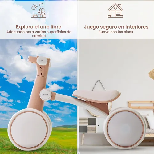 Vista 7 de Baby Balance Bike for 1 Year Old Toddlers, First Birthday Gift Toy Marrón