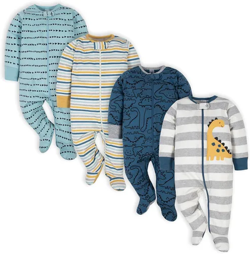 Vista 14 de Gerber Baby Boys' 4 Pack Sleep 'N Play Footie Zorro Aqua