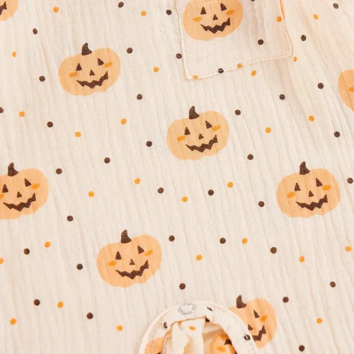Vista 69 de Disfraz de Halloween para bebé niño y niña, mameluco de manga larga con diseño de calabaza, mameluco para Halloween