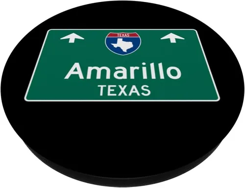 Vista 2 de Amarillo Texas Road Trip TX Highway Traffic Sign PopSockets Standard PopGrip