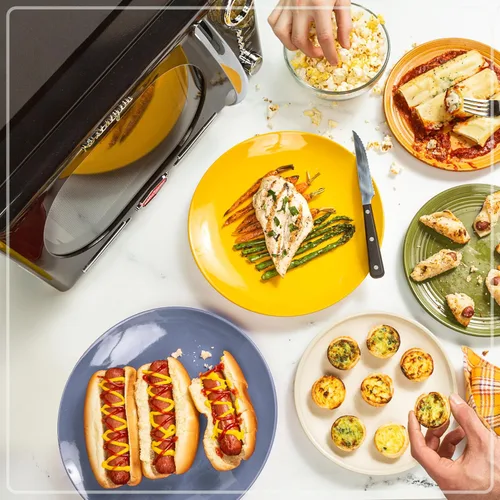 Vista 33 de Nostalgia Horno microondas retro compacto para encimera, 0.7 pies cúbicos, 700 vatios con pantalla digital LED, bloqueo para niños, interior fácil