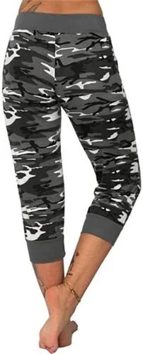 Vista 3 de XUNRYAN Pantalones cargo para mujer, corte de bota, para yoga, entrenamiento, pantalones recortados, cintura elástica, pantalones deportivos