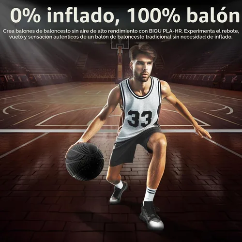 Vista 5 de BIQU PLA-HR filamento de impresora 3D flexible específicamente para imprimir balones de baloncesto sin aire, carrete de 1.75mm 1KG (2.2lbs)