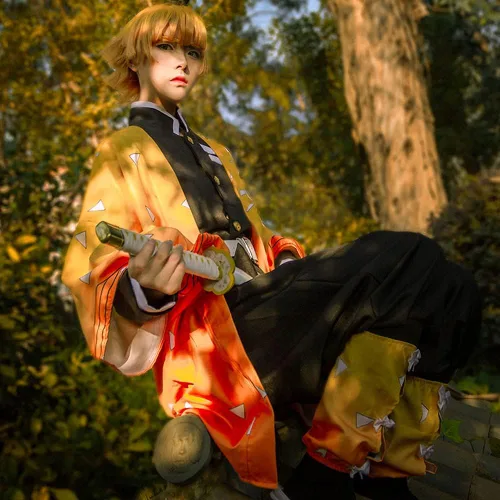 Vista 3 de Kicpot Tanjiro Zentisu - Disfraz de Nezuko Cosplay Shinobu para adultos y niños, trajes de anime para Halloween