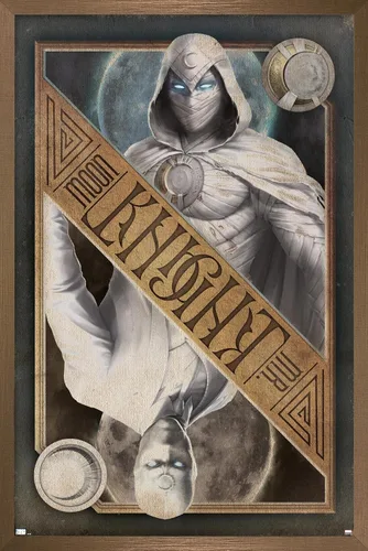 Vista 16 de Trends International Marvel Moon Knight - Póster de pared de tarjetas, 14.725 x 22.375 pulgadas, versión enmarcada de madera de granero
