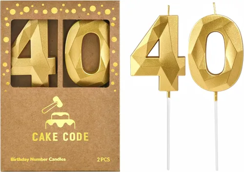 Vista 11 de Crystal Gold - Velas de cumpleaños con número 0 de 2.76 pulgadas, velas doradas y de números de pastel para celebración de fiesta