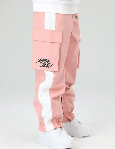 Vista 4 de SEARIPE Pantalones de esquí impermeables para mujer, a prueba de viento, para invierno, cálidos, desmontables, para snowboard