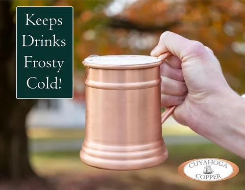 Vista 5 de Taza de cobre puro de alta calidad - 16 oz hecha a mano, elegante y duradera - Perfecta para bebidas frías, cócteles, cerveza y mulas de Moscú