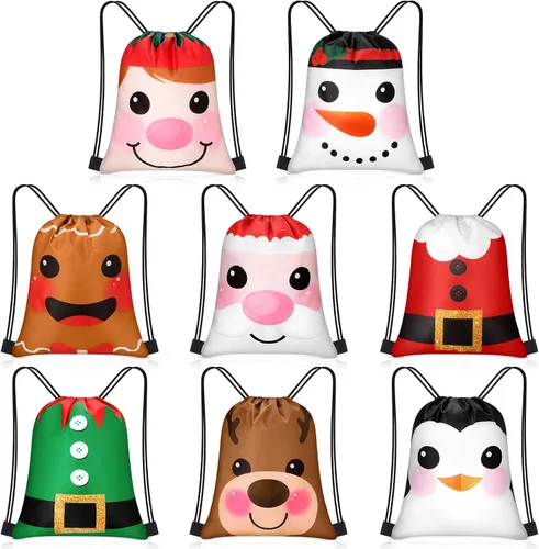 Vista 18 de Censen 24 piezas de bolsas con cordón, conjunto a granel, 12 x 10 pulgadas, bolsas de regalo con temática de princesa y príncipe, bolsas de regalo