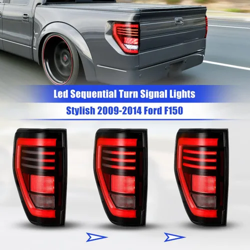 Vista 3 de ROXX Luces traseras para Ford F150, conjunto de luces traseras secuenciales LED para Ford F150 2009 2010 2011 2012 2013 2014