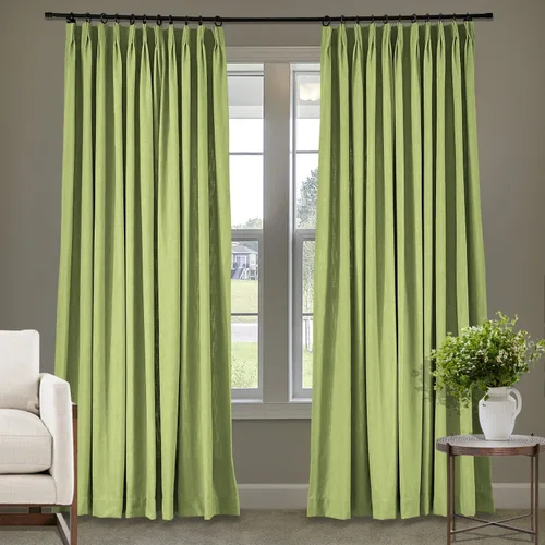 Vista 22 de Frelement Cortinas plisadas de lino de algodón de 100 pulgadas de ancho y 102 pulgadas de largo, cortinas con reducción de ruido para sala