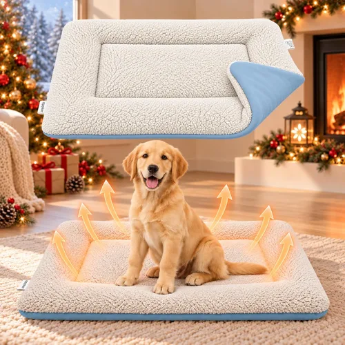 Vista 12 de Cama autocalentable para gatos y perros pequeños, tapete lavable de 2-Gris