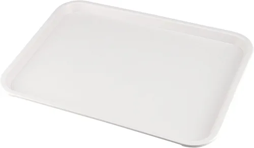 Vista 5 de Bandeja de plástico, paquete de 10 bandejas reutilizables de 16 x 12 pulgadas, superficie texturizada, bandejas apilables para servir alimentos