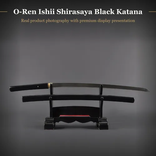 Vista 2 de Espada hecha a mano shirasaya, katana japonesa de samurai forjada a mano completamente funcional, de espiga completa, de acero al carbono, arcilla