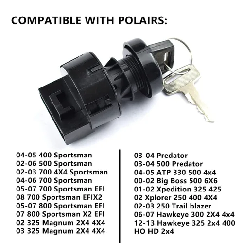 Vista 6 de Interruptor de llave de encendido compatible con Polaris Sportsman 400 500 570 600 700 800 Ranger 400 425 500 570 700 800 900 1000 RZR 570 800 900