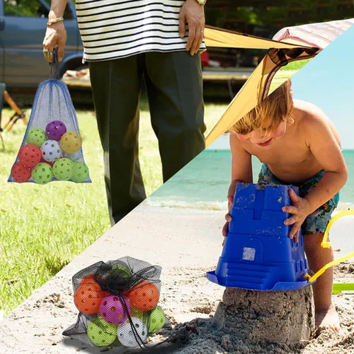 Vista 6 de GSE Games & Sports Expert Bolsa de malla con cordón para béisbol, pelotas de pickleball, pelotas de golf, gimnasio, equipo de natación, lavandería