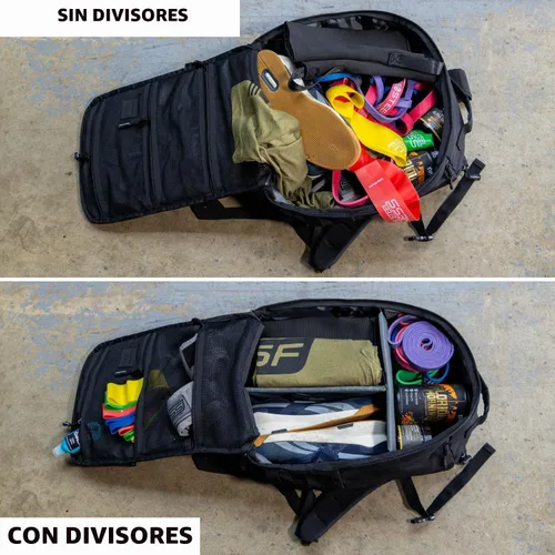 Vista 6 de Bolsa de gimnasio Serious Steel Fitness Bolsa de lona de nylon 1000D Resistente, Negro