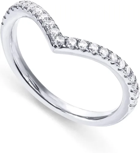 Vista 4 de PAVOI 14K Gold Plated Sparkling Wishbone 'V' Ring for Women with Cubic Zirconia