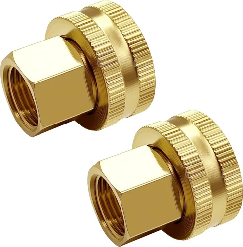 Vista 13 de Uenede Latón 3/4 "GHT hembra a 1/2" NPT hembra conector de manguera de jardín, 2PCS