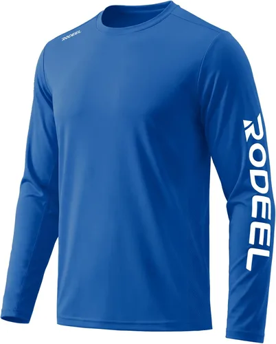 Vista 17 de Rodeel Camisas de pesca para hombre de manga larga que absorbe la tela UPF 50 protección solar camisa de rendimiento a. Negro
