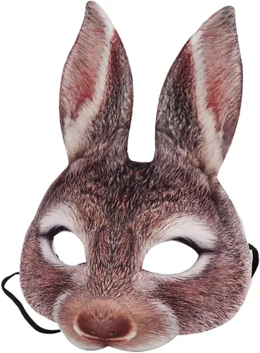 Vista 4 de GANAZONO 1 máscara de conejo de Pascua disfraz de conejo de Pascua cosplay para fiesta de Halloween