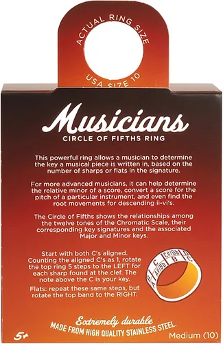 Vista 3 de Musicians Ring - Anillo giratorio de transposición para músicos, talla 10 de EE. UU