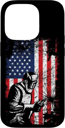 Vista 17 de Welder Gifts - Funda de soldadura patriótica con bandera estadounidense para iPhone 17