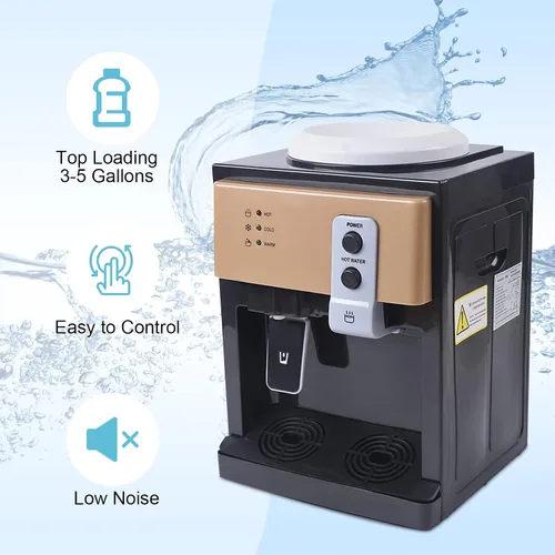Vista 2 de Dispensador de enfriador de agua de carga superior – Dispensador eléctrico de escritorio caliente y frío, 3 ajustes de temperatura agua hirviendo