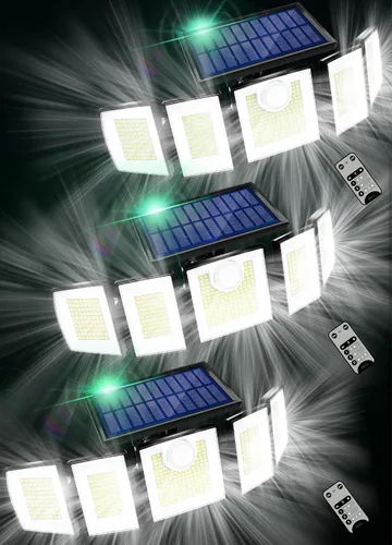Vista 11 de MDCMDCM Luces solares para exteriores, sensor de movimiento impermeable, 416 LED, 3000 lúmenes, súper brillante, 3 brillo; 3 modos, iluminación