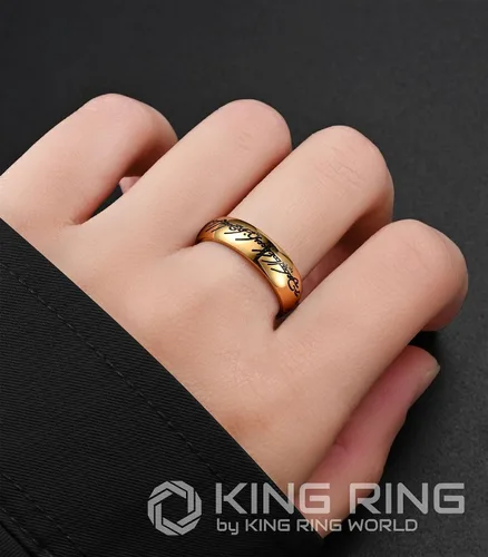 Vista 4 de King Ring 6mm Super Lord of The Rings Engraved Ring - Ultimate Edition of LOTR Bands for Men & Women, Perfect Wedding Band Designed in USA